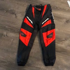 Boys size 12/14 O’Neal element black and red motor cross riding pants